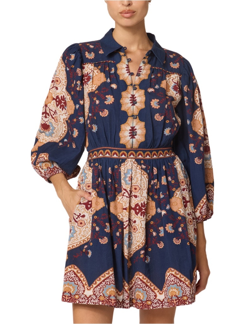 NEW CLEOBELLA leigh mini dress in navy lagos small